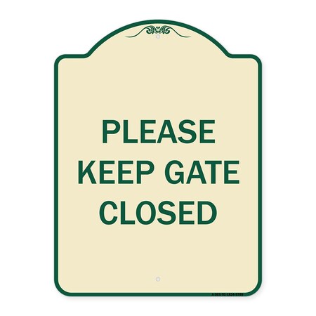 Signmission Designer Series-Please Keep Gate Closedplease Keep Gate Closed, 24" x 18", TG-1824-9789 A-DES-TG-1824-9789